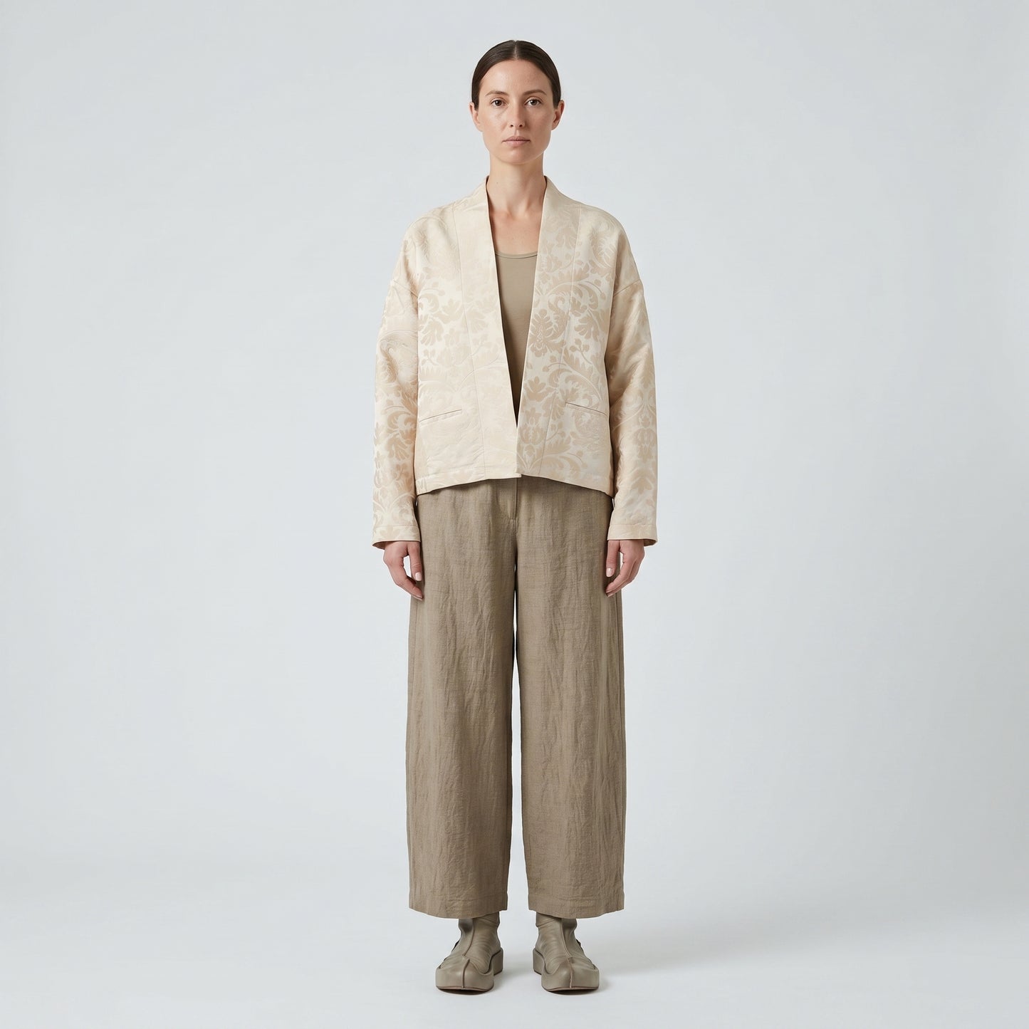 Jacquard Open Front Jacket
