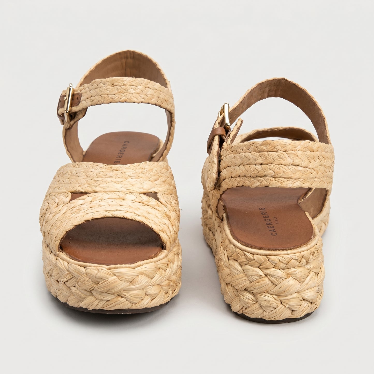 Woven Raffia Platform Sandals