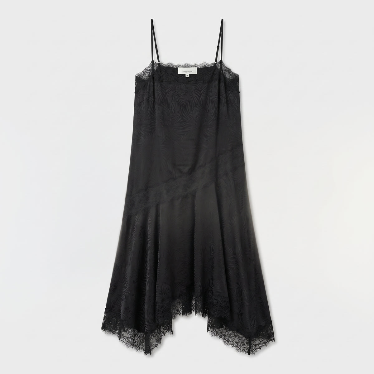 Lace Trimmed Silk Camisole Dress