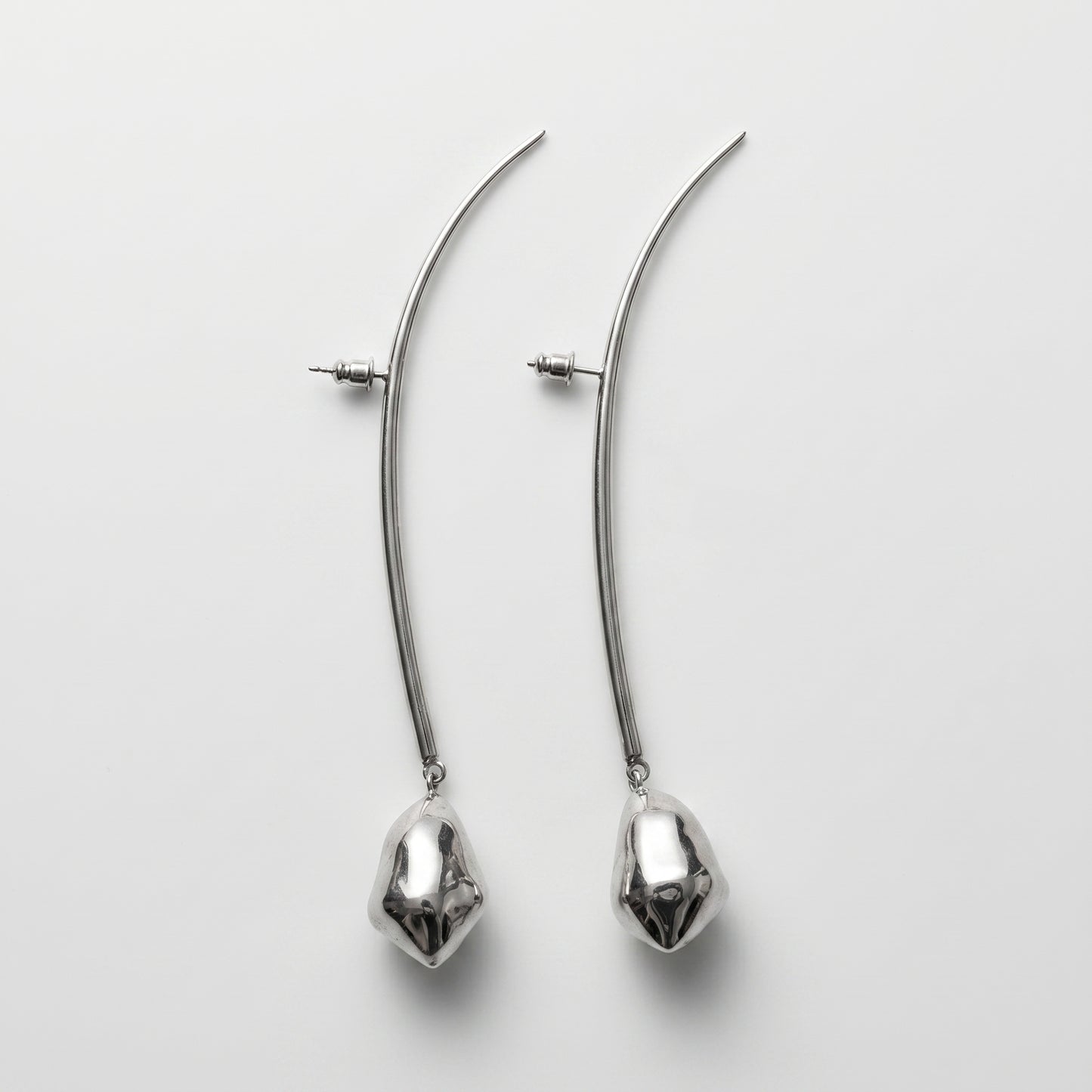 Sculptural Silver Drop Earrings
