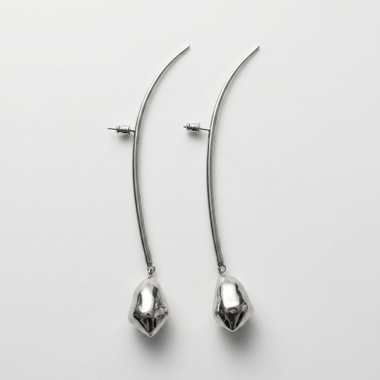 Sculptural Silver Drop Earrings
