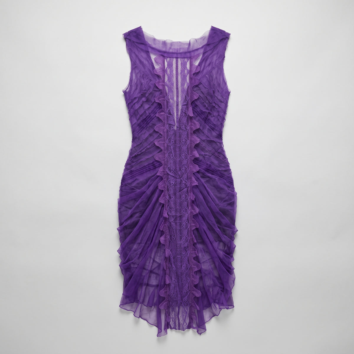 Ethereal Ruffled Purple Tulle Dress
