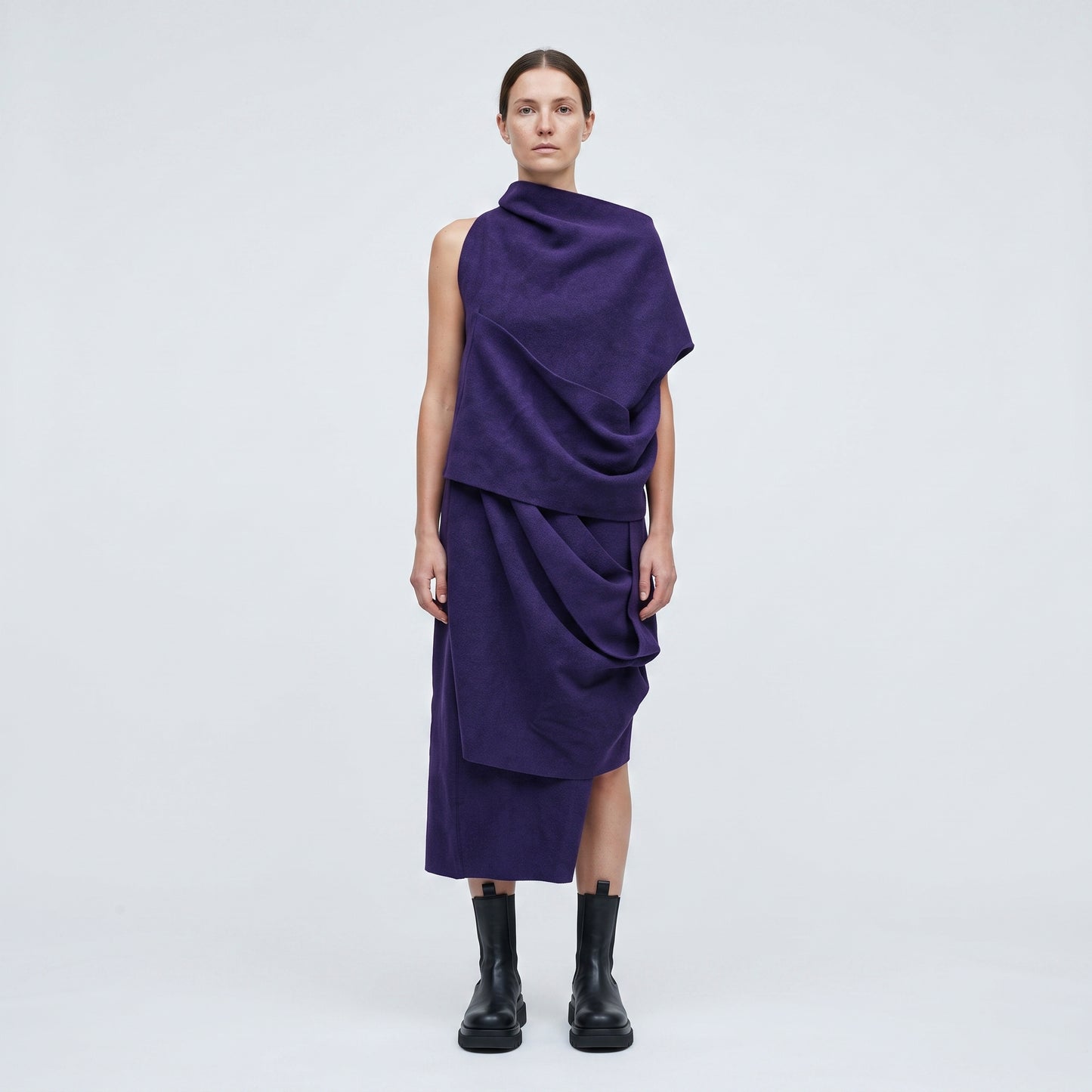 Architectural Asymmetrical Purple Top