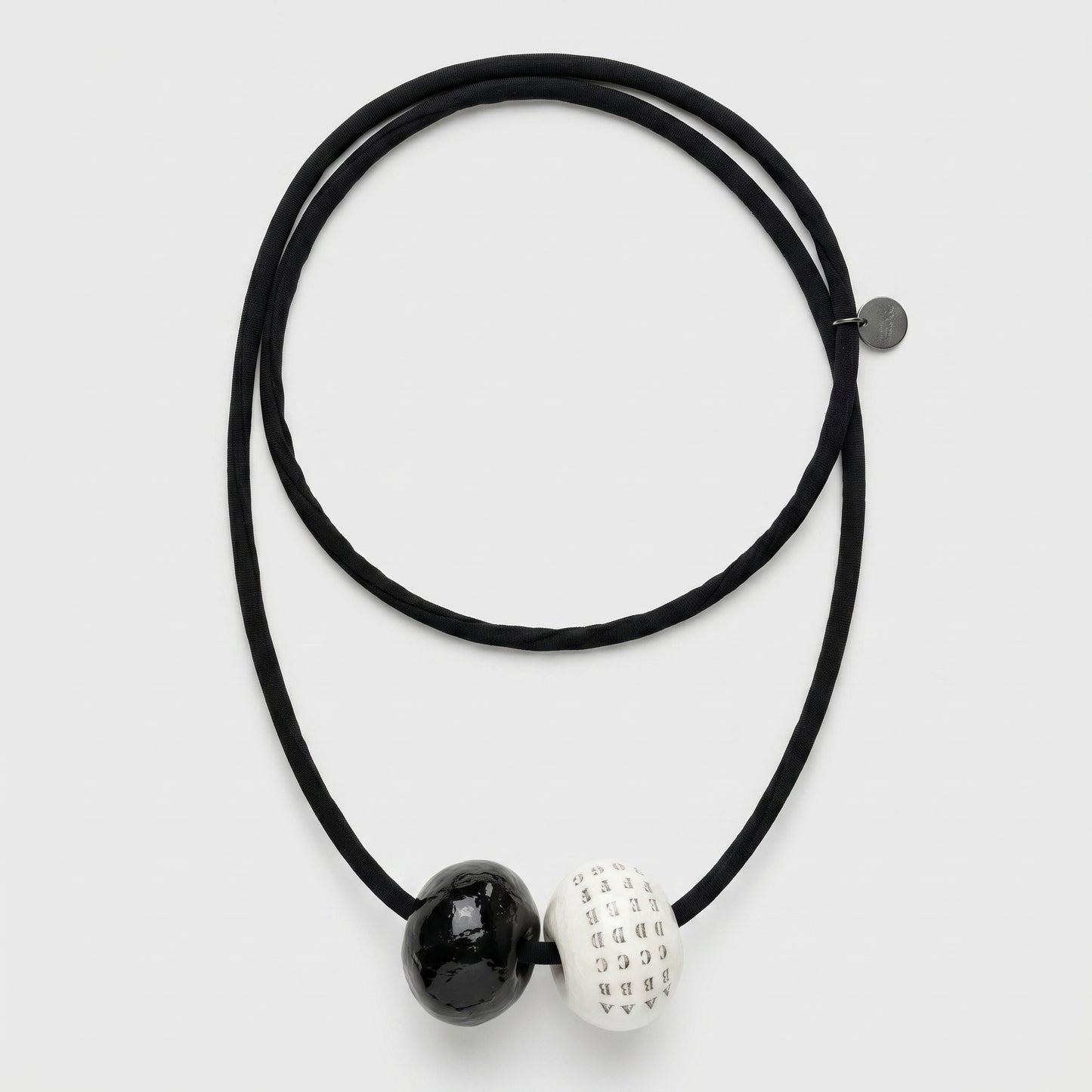 Monochrome Sculptural Bead Necklace