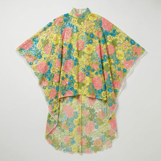 Floral Sequined Cape Top