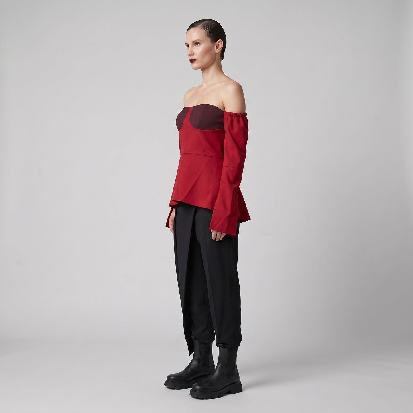 Bustier Off-Shoulder Peplum Top