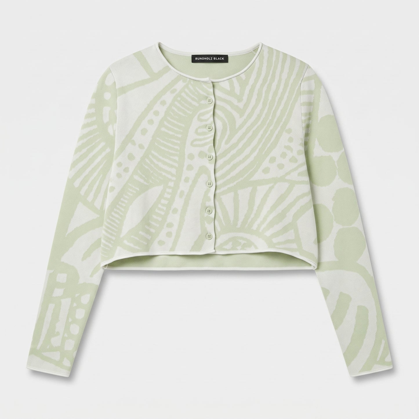 Abstract Print Cropped Cardigan