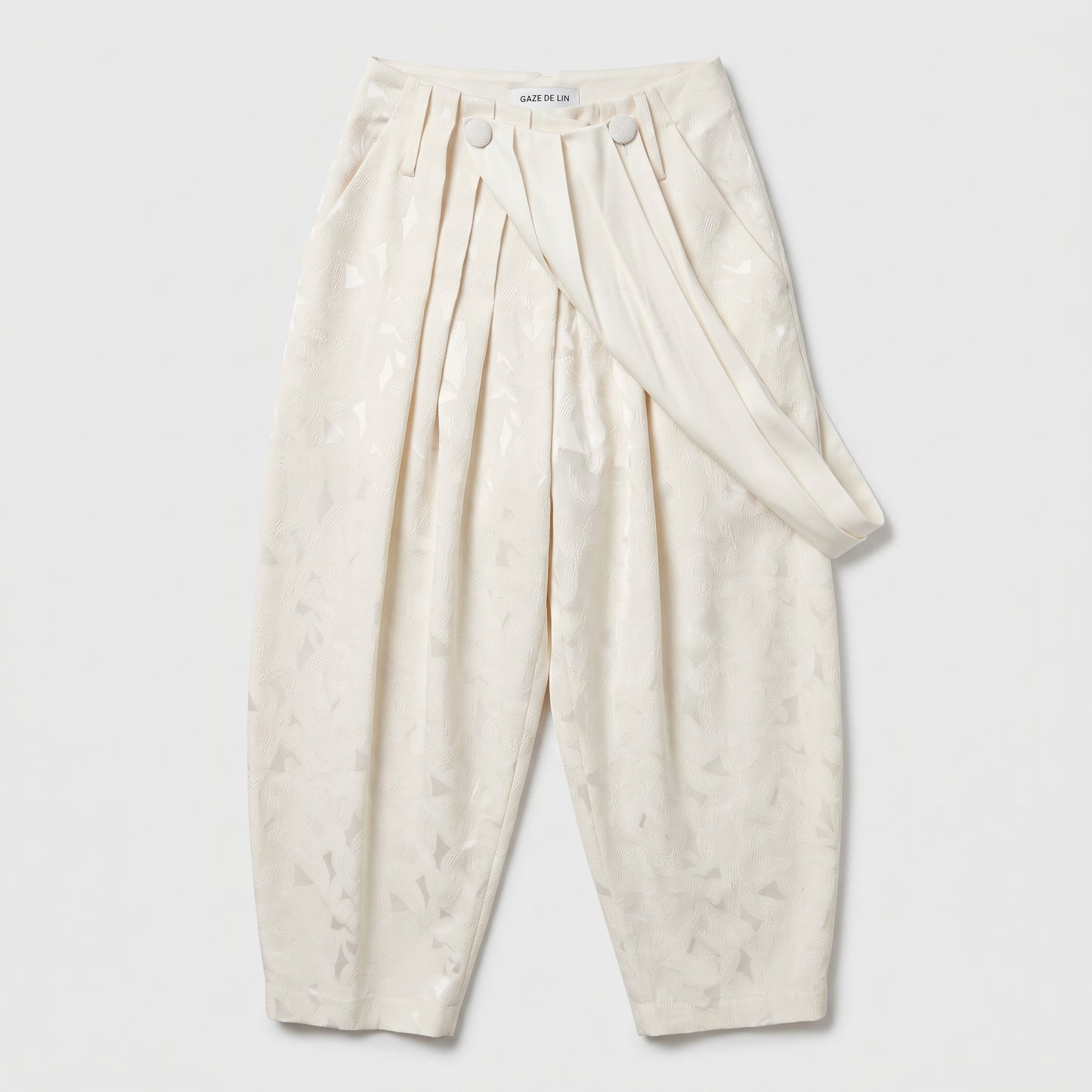 Textured Drape Detail Trousers