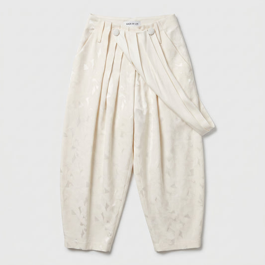 Textured Drape Detail Trousers