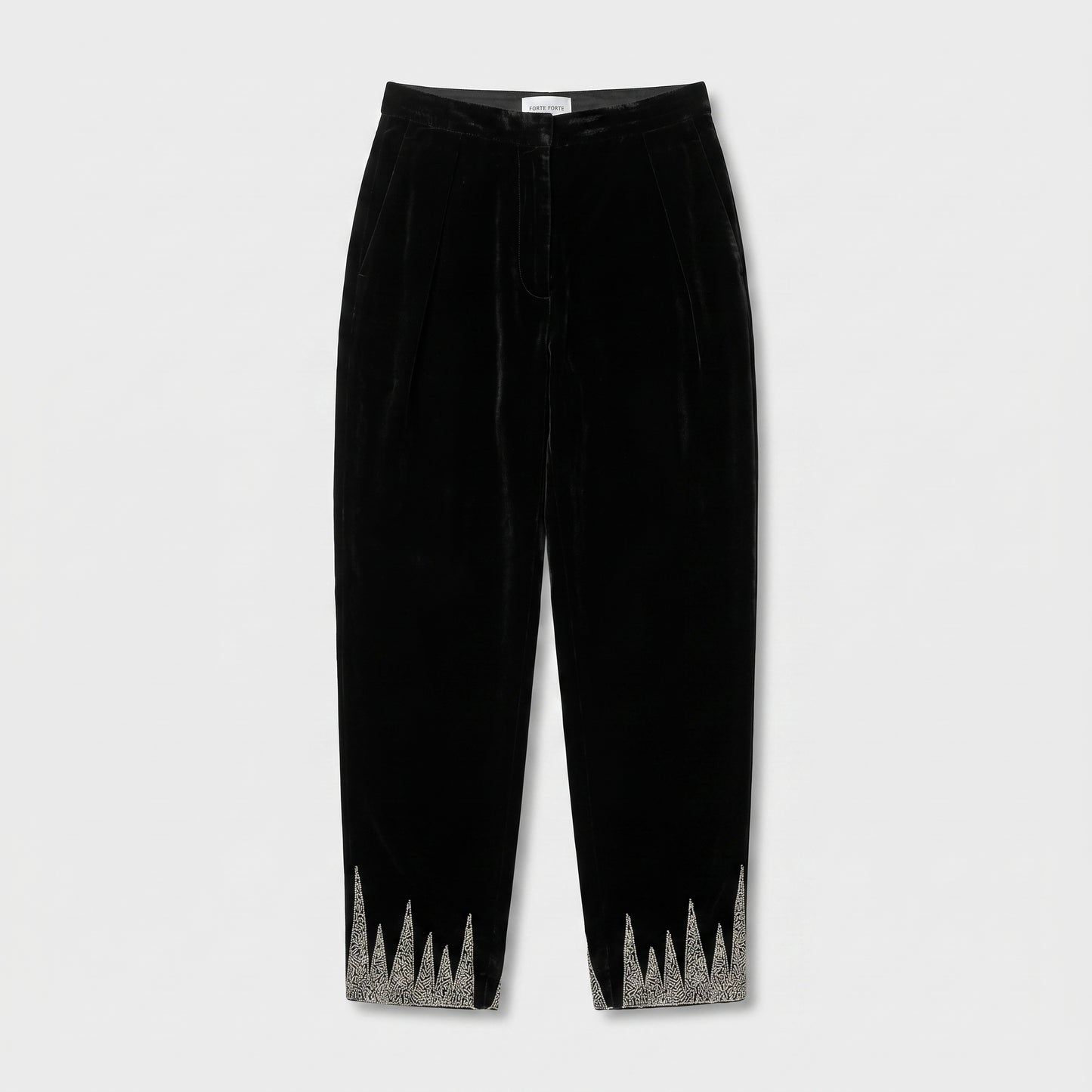 Embellished Velvet Tailored Trousers