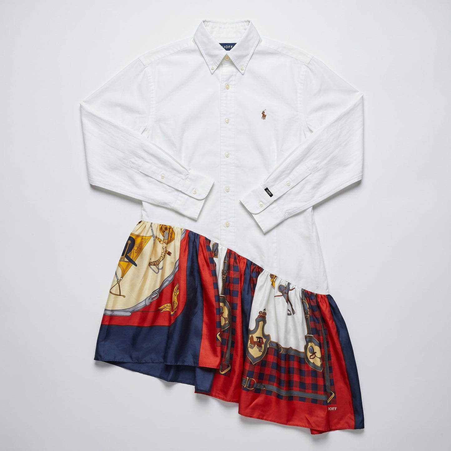 Asymmetric Scarf Detail Shirt Dress