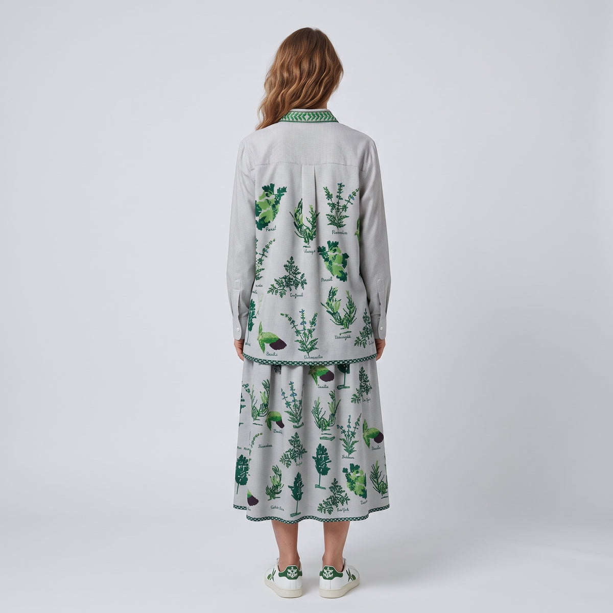 Embroidered Botanical Gingham Shirt