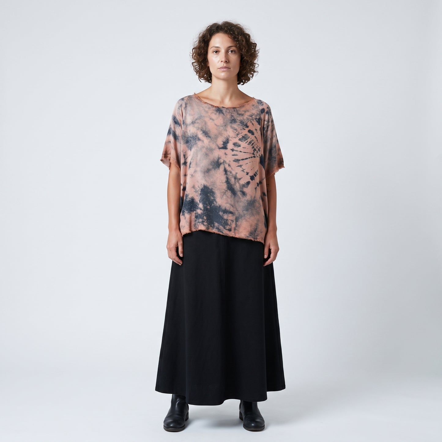 Distressed Tie-Dye Cotton Tee