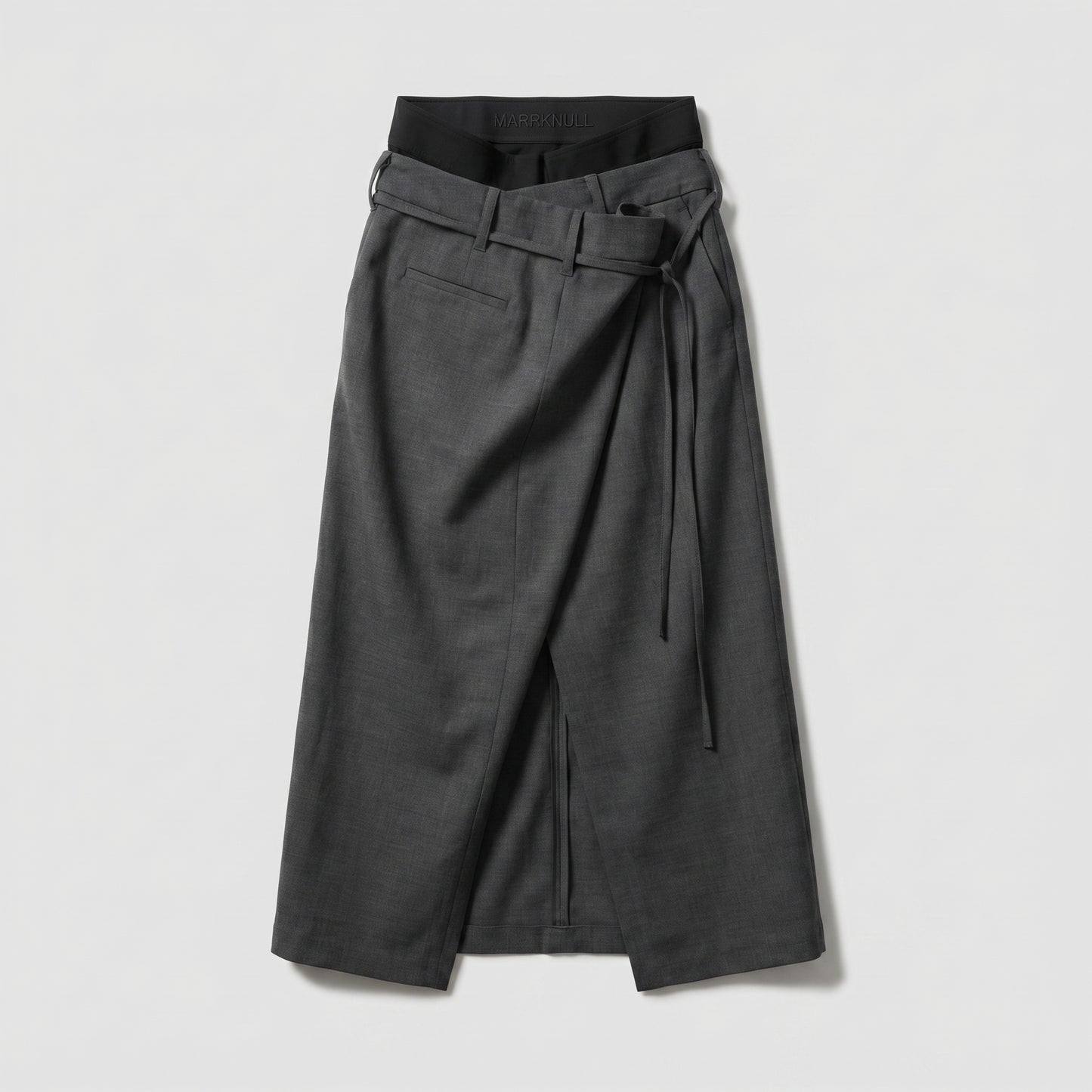 Double Waistband Midi Wrap Skirt