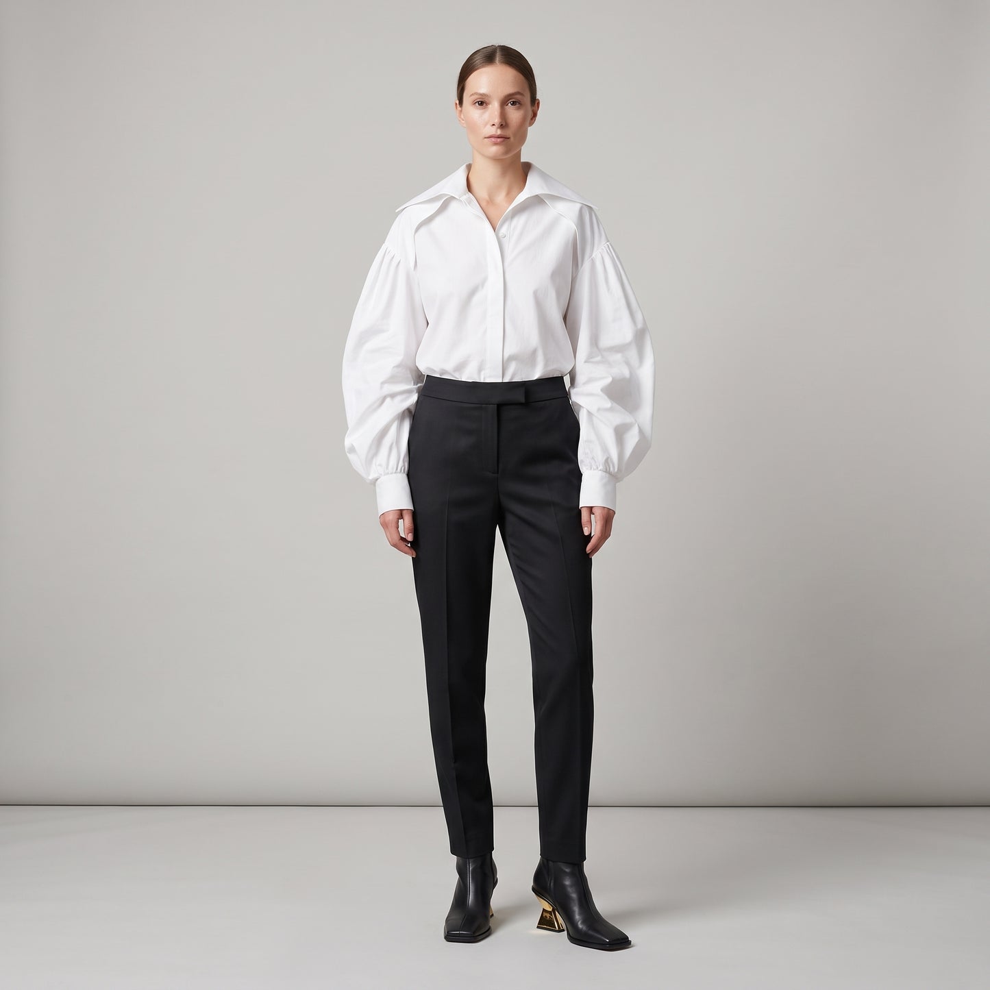 Tailored Slim-Fit Black Trousers