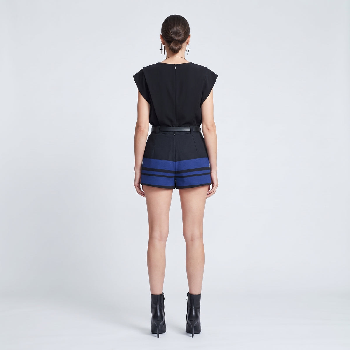 Striped Tailored High-Waist Shorts