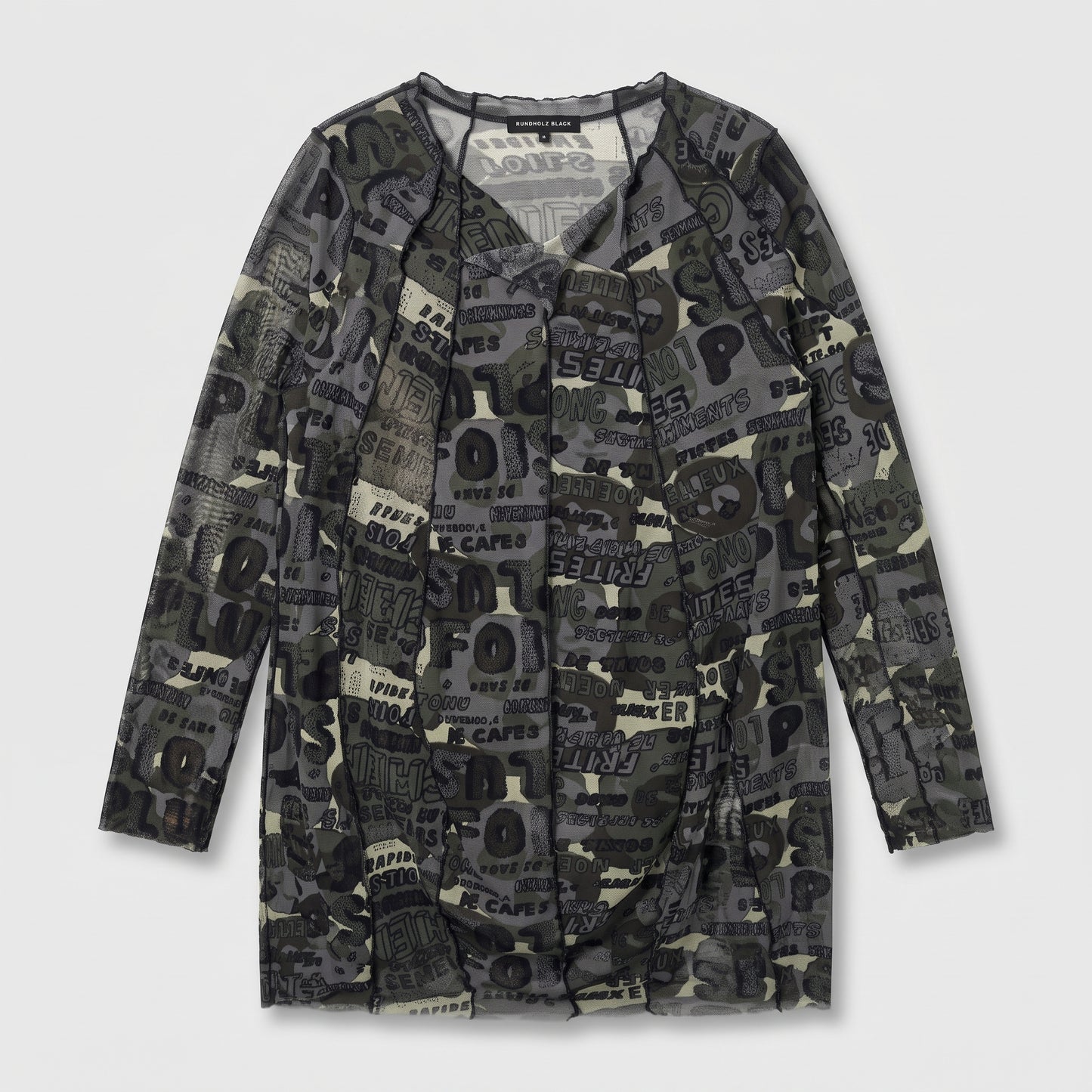 Graphic Mesh Long Sleeve Top