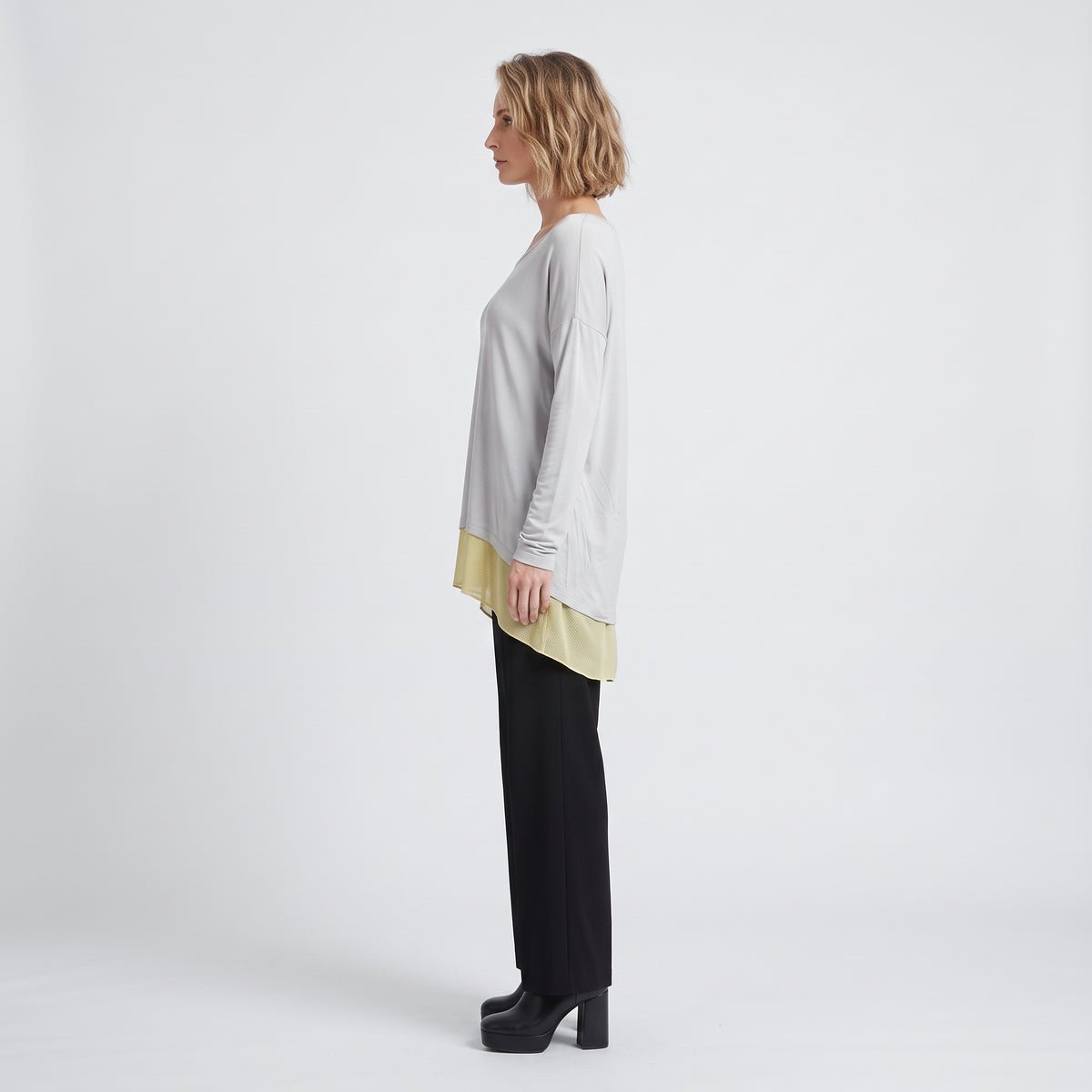 Layered Hem Long Sleeve Top