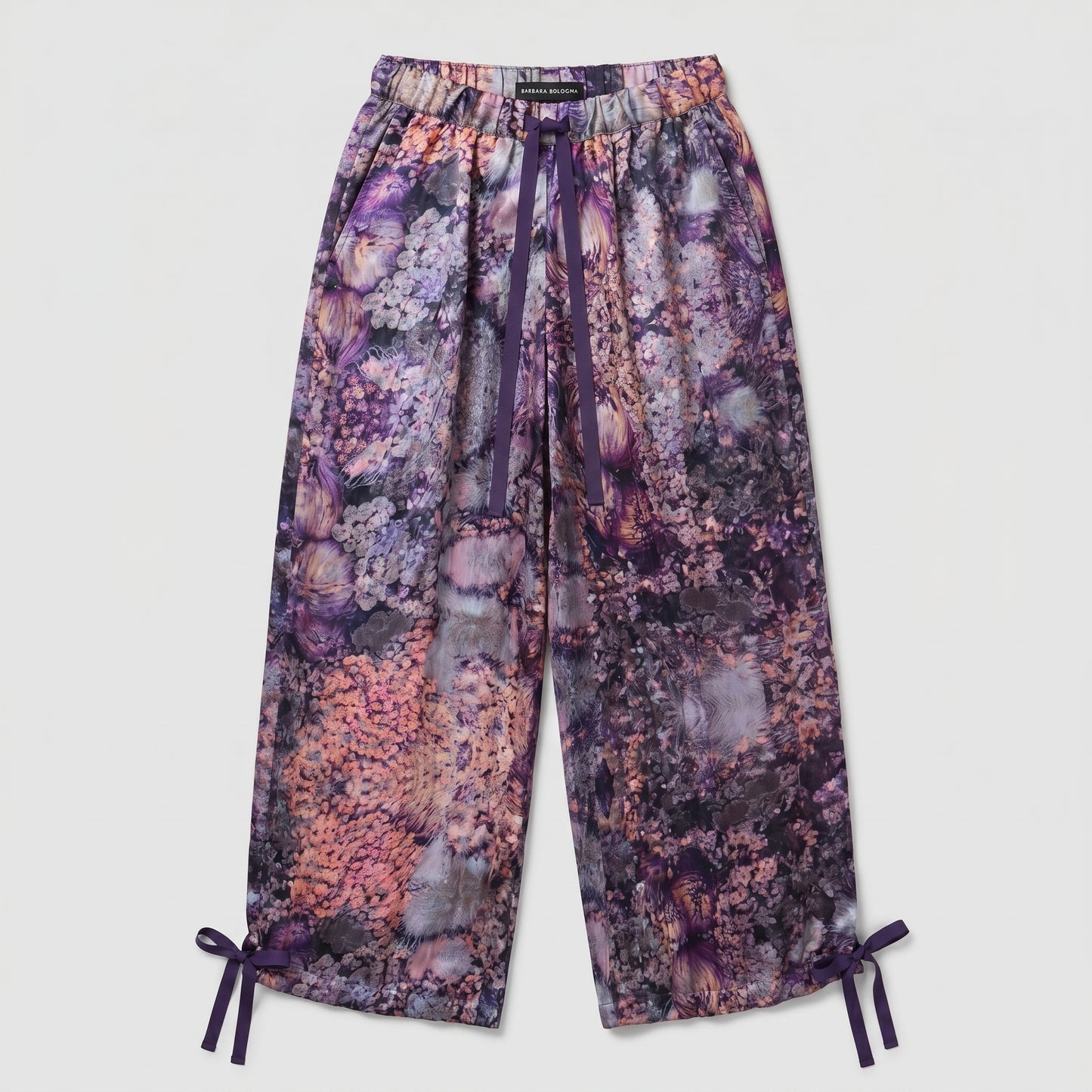 Floral Satin Drawstring Trousers