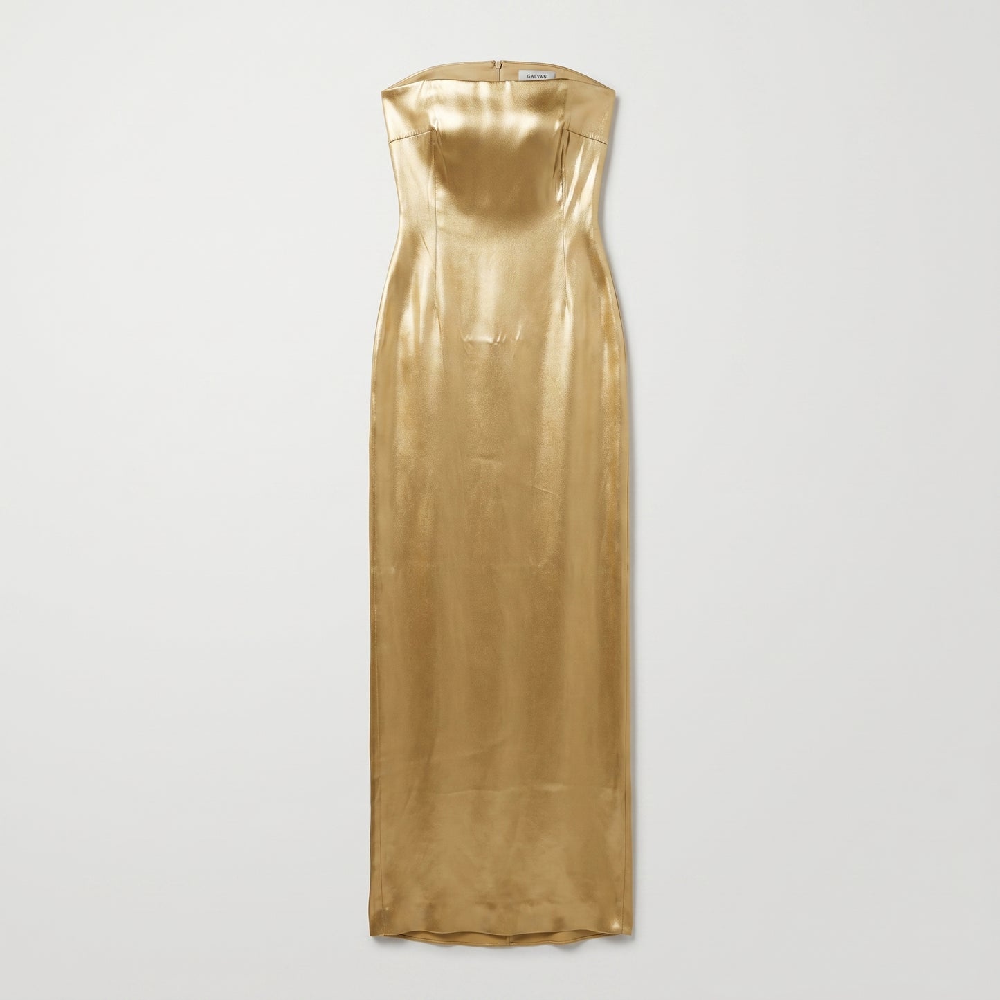 Metallic Strapless Gold Maxi Dress