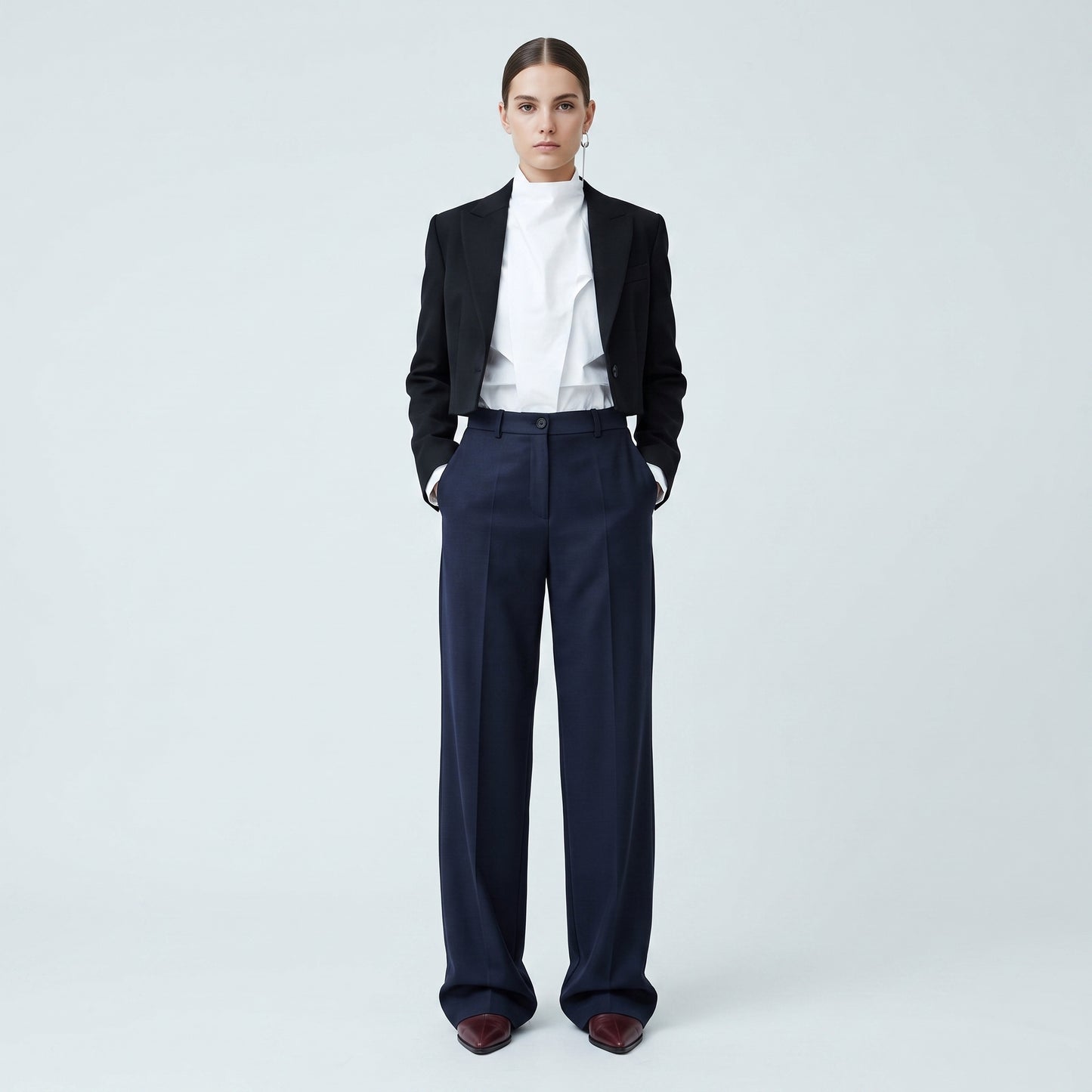 Tailored High-Waisted Wool Trousers