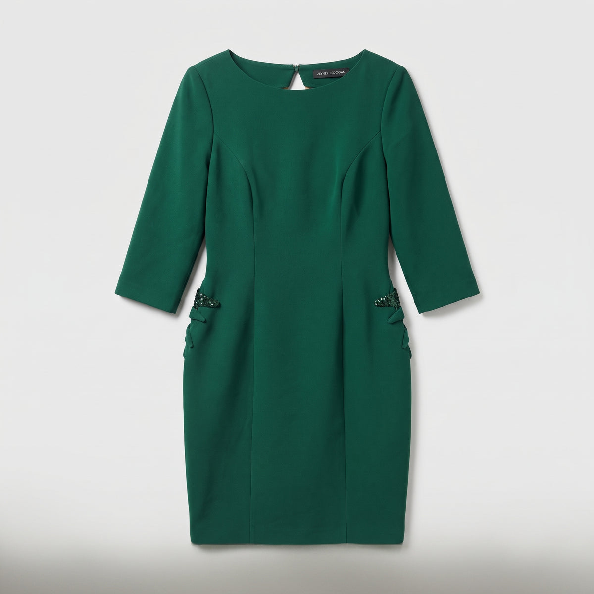 Emerald Green Tailored Sheath Dress