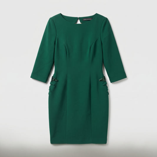 Emerald Green Tailored Sheath Dress
