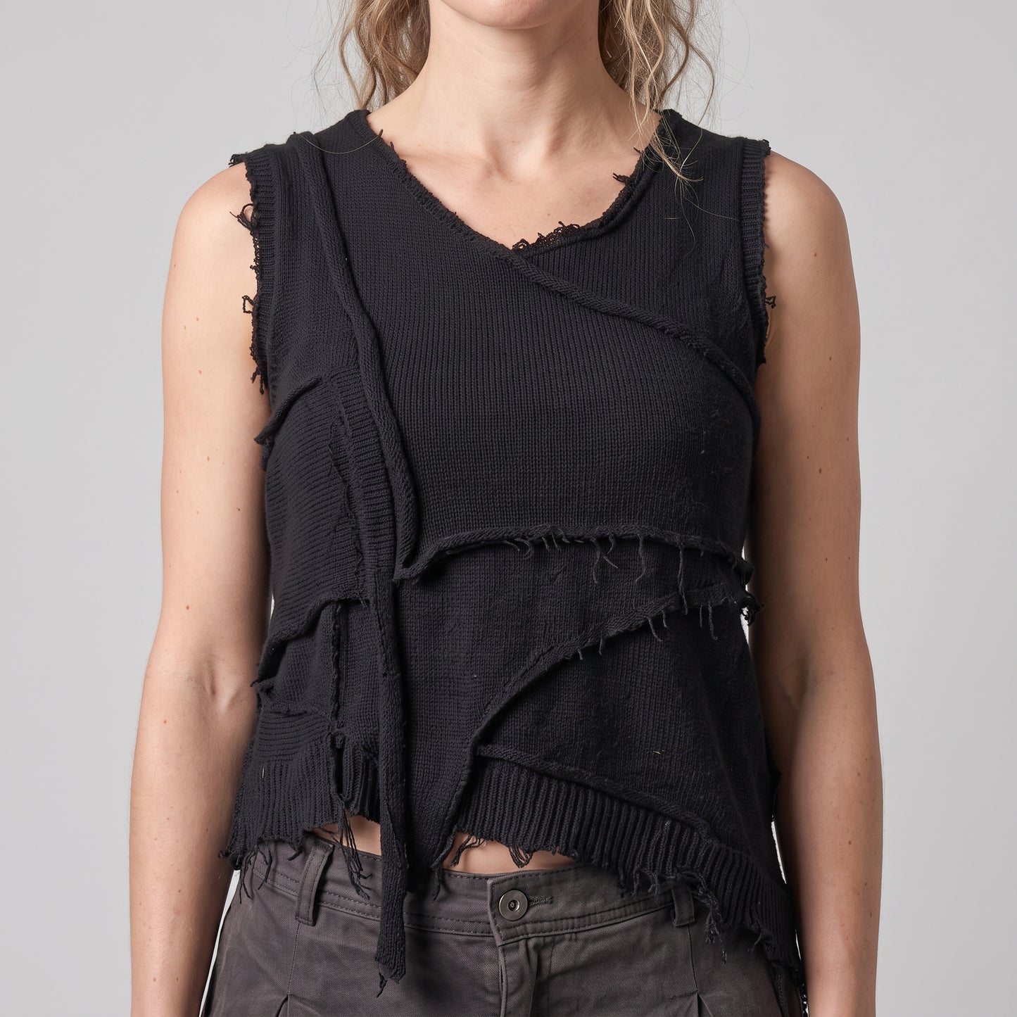 Pleated Cropped Utility Trousers