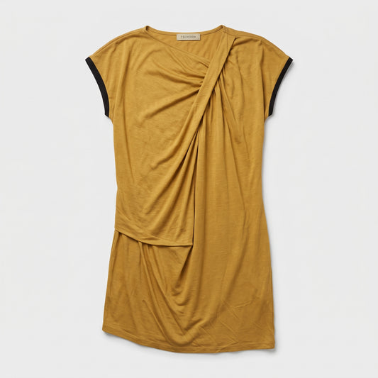 Draped Mustard Cotton Top