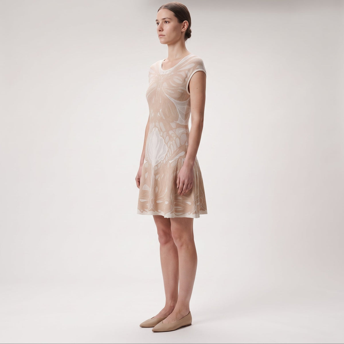 Butterfly Jacquard Knit Mini Dress