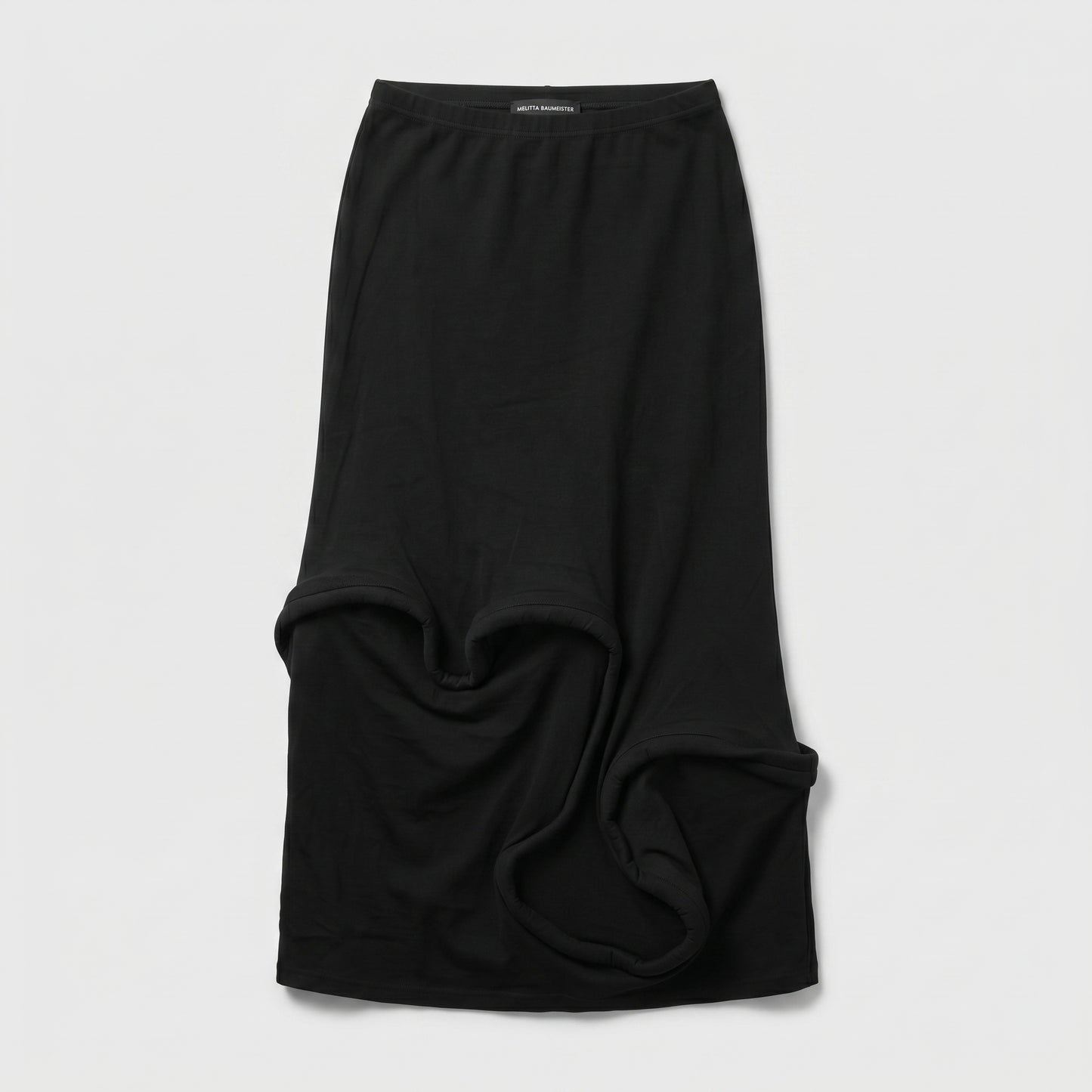 Sculptural Black Midi Skirt