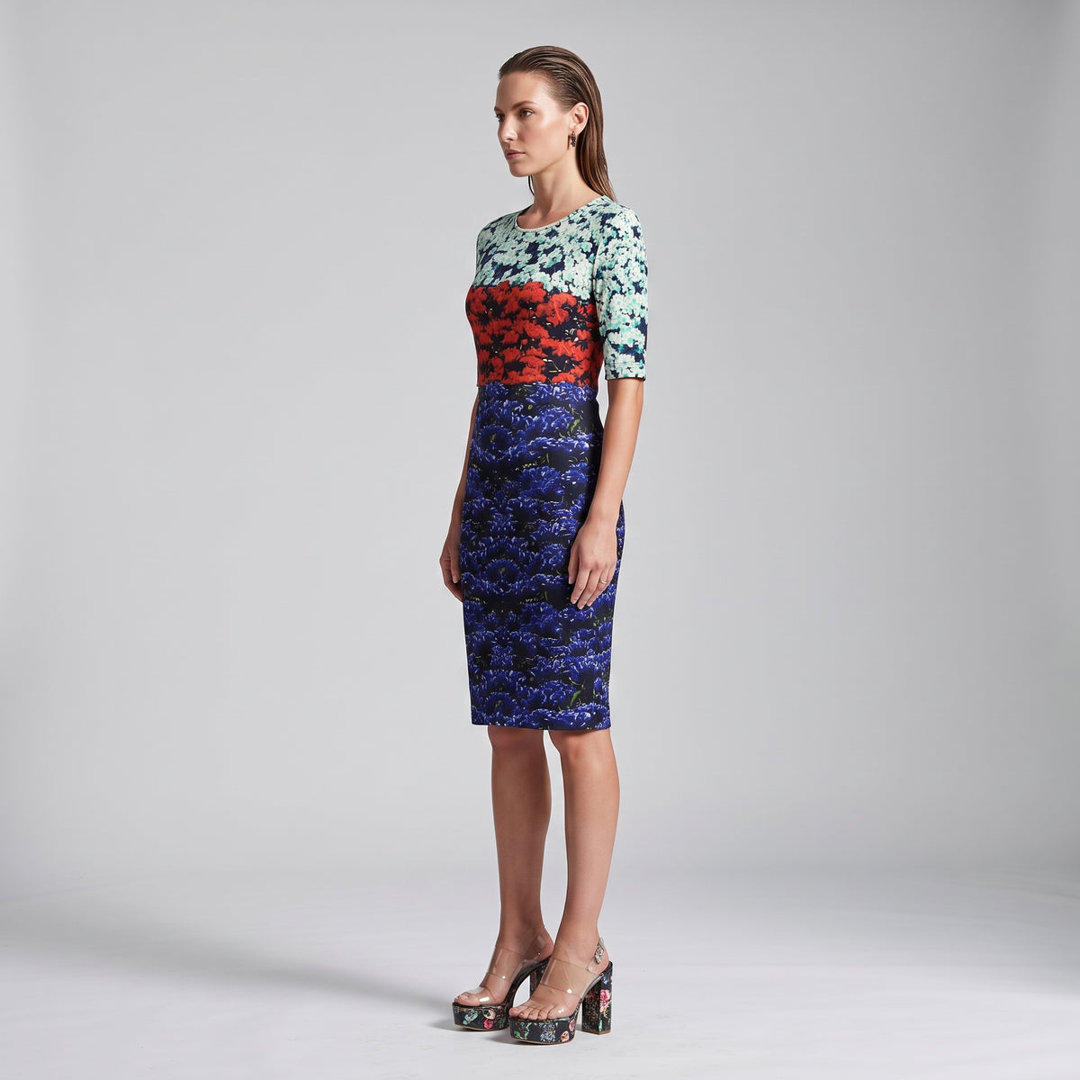 Vibrant Floral Print Mini Dress