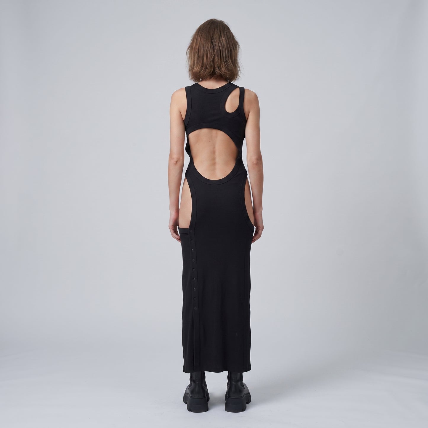 Ribbed Cutout Midi Dress