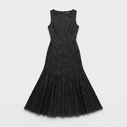 Sleeveless Textured Fit-and-Flare Dress