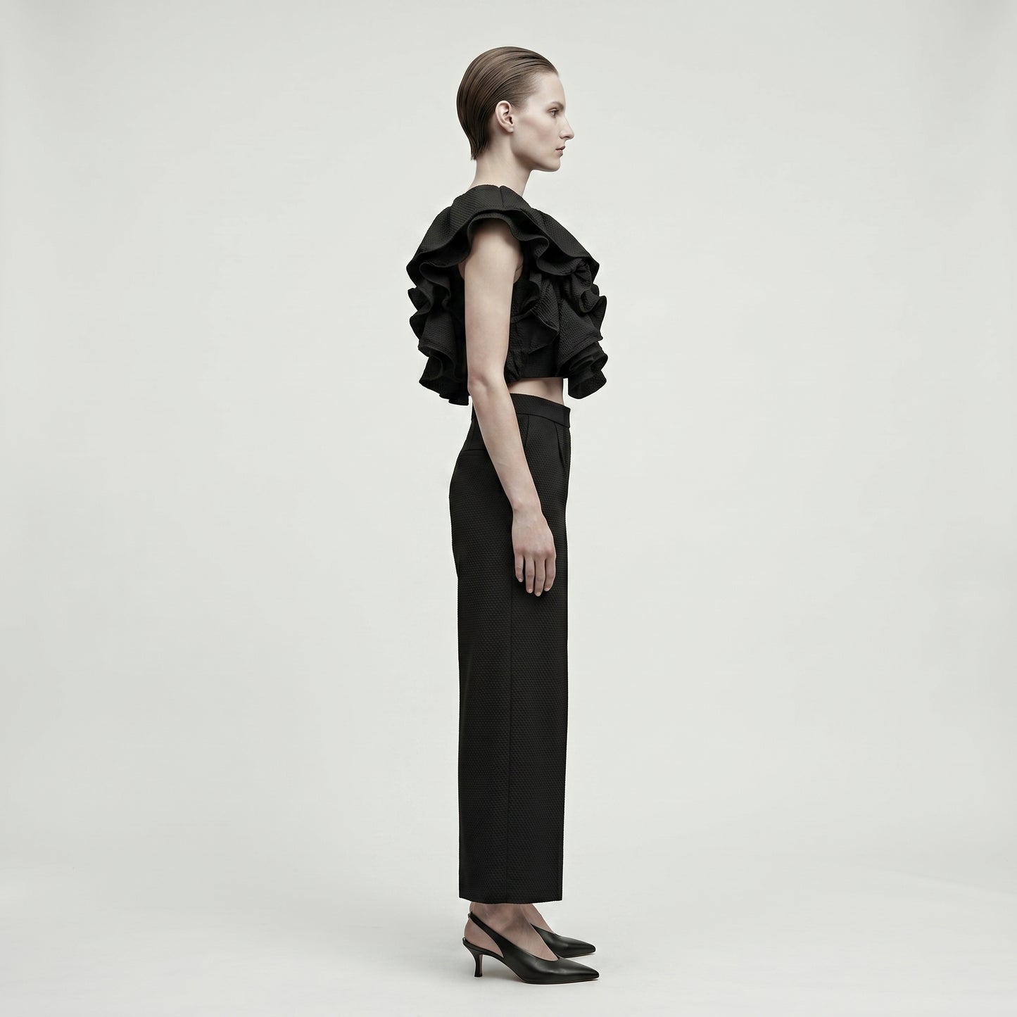 Dramatic Ruffled Textured Top