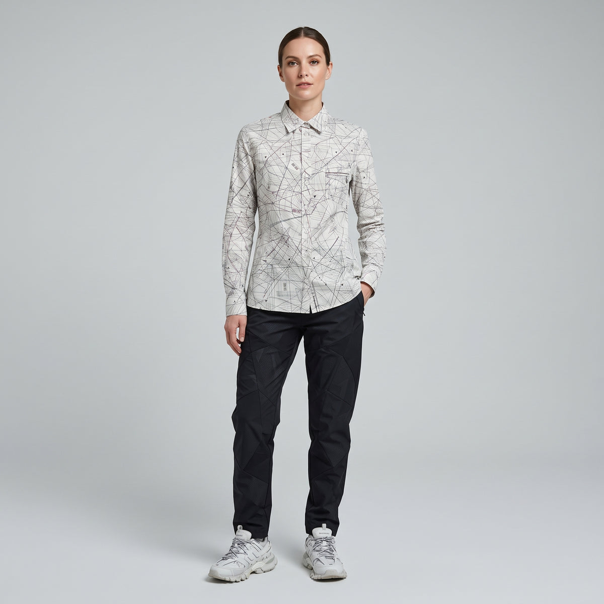 Abstract Print Long Sleeve Shirt