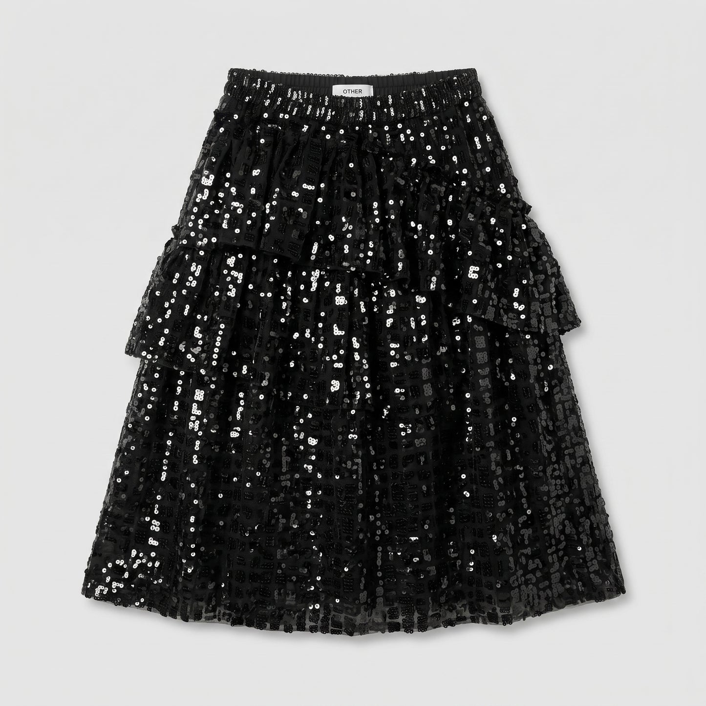 Shimmering Sequin Tiered Skirt