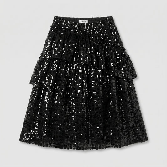 Shimmering Sequin Tiered Skirt