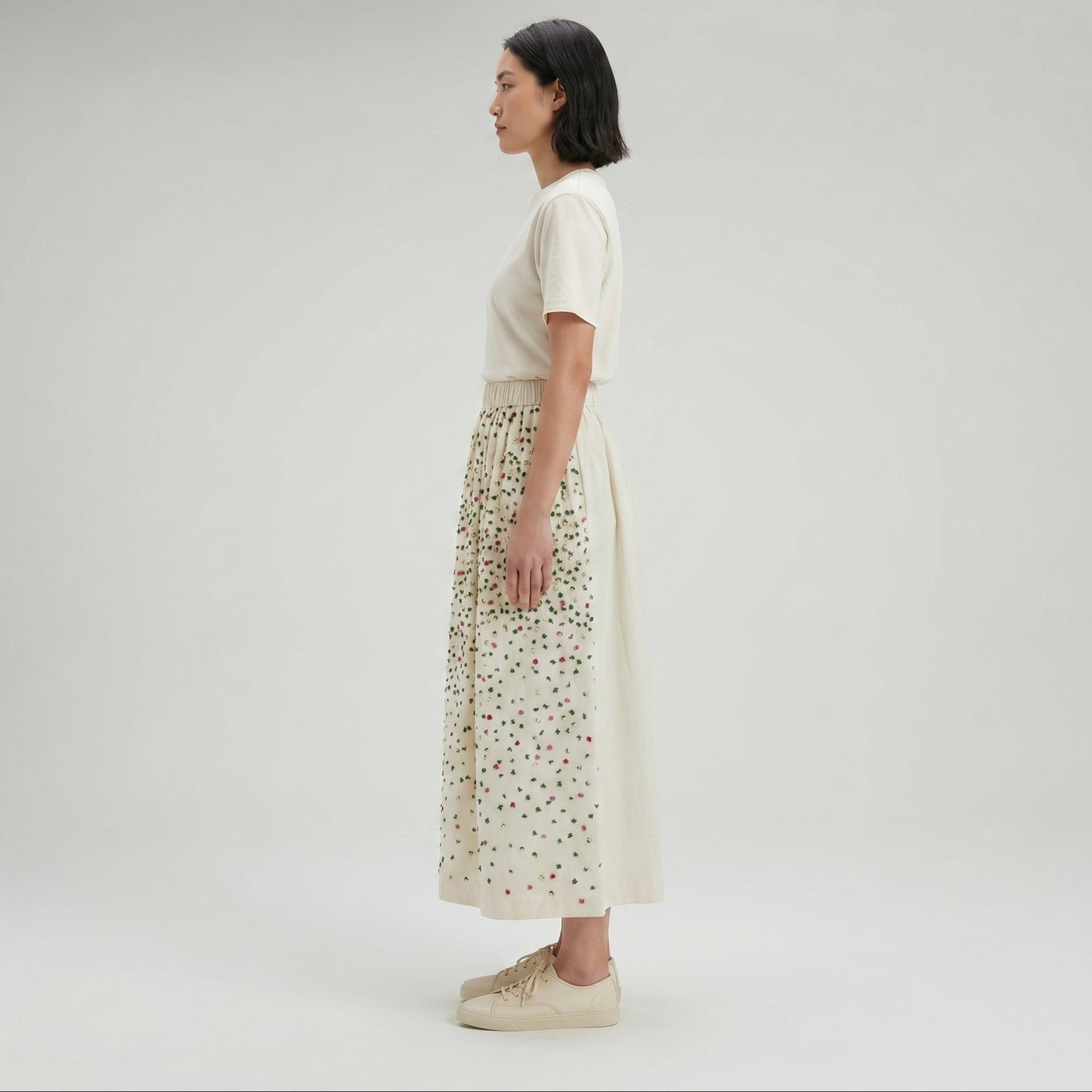Floral Print Midi Skirt