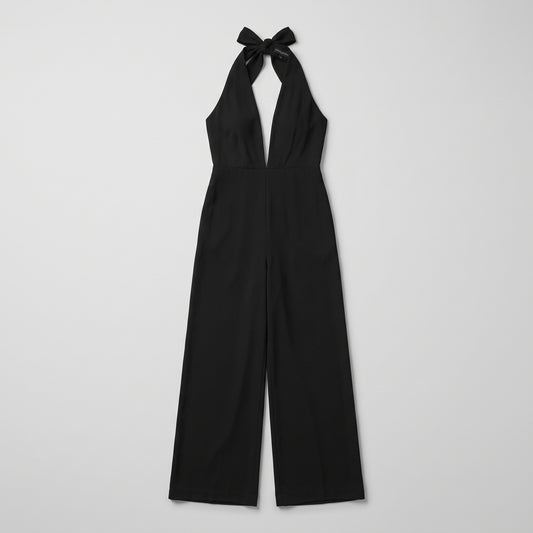 Elegant Black Halter Jumpsuit