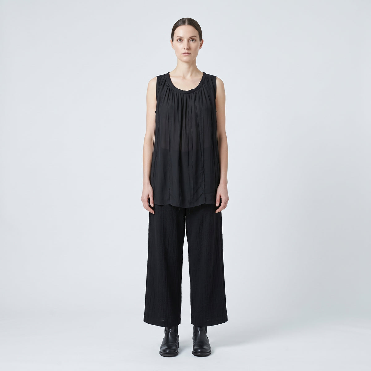 Black Fringe Detailed Sleeveless Top