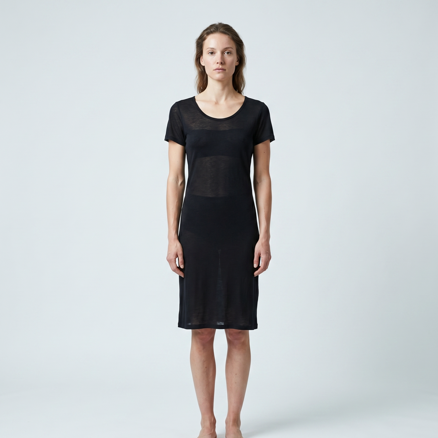 Sheer Minimalist Black Tunic