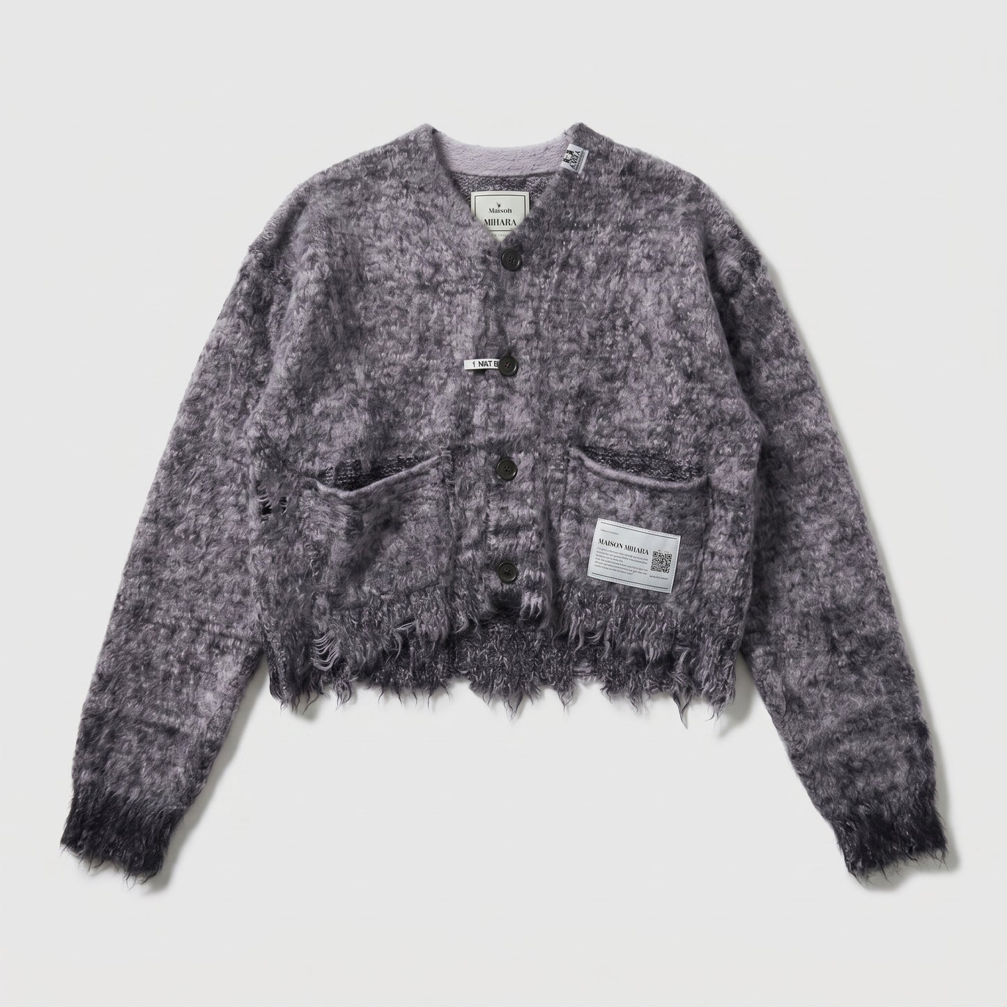 Distressed Textured Button-Down Cardigan