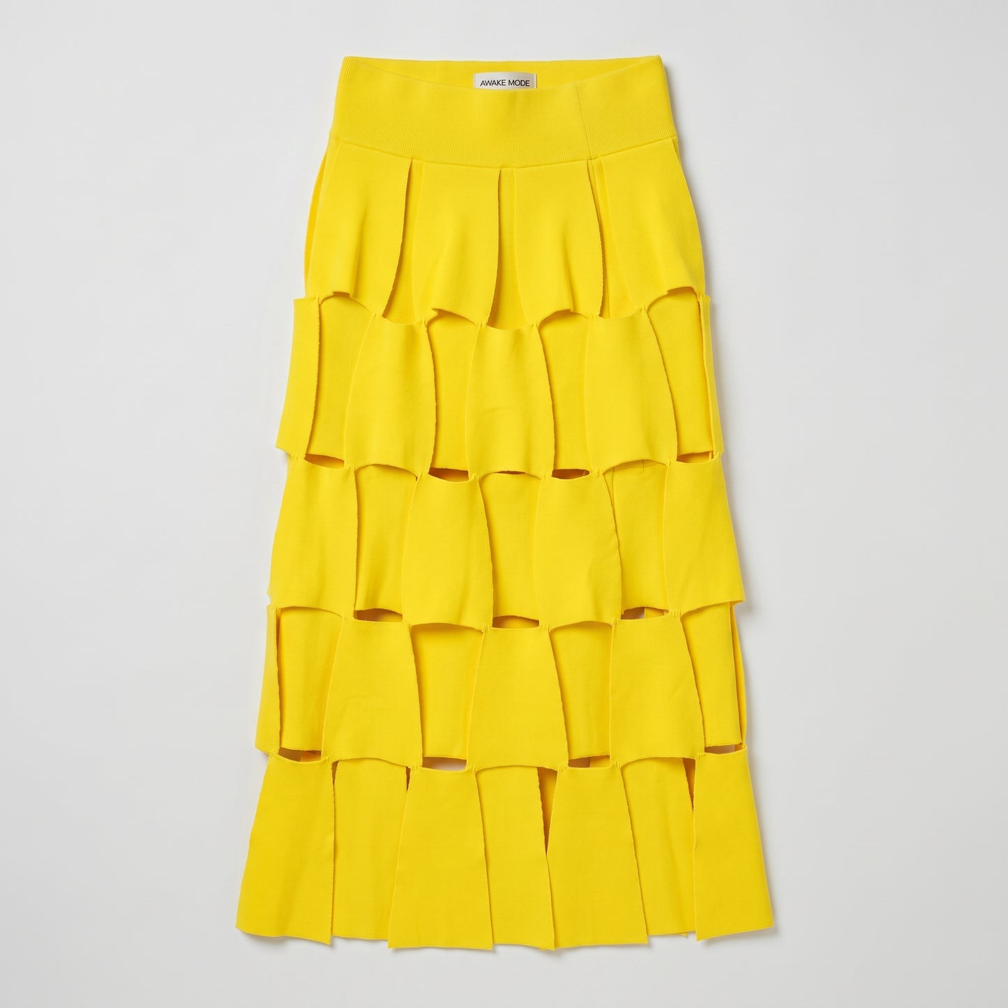 Bright Yellow Cutout Midi Skirt