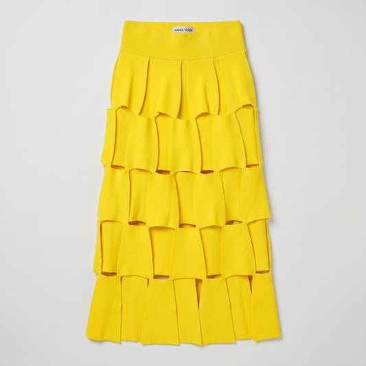 Bright Yellow Cutout Midi Skirt