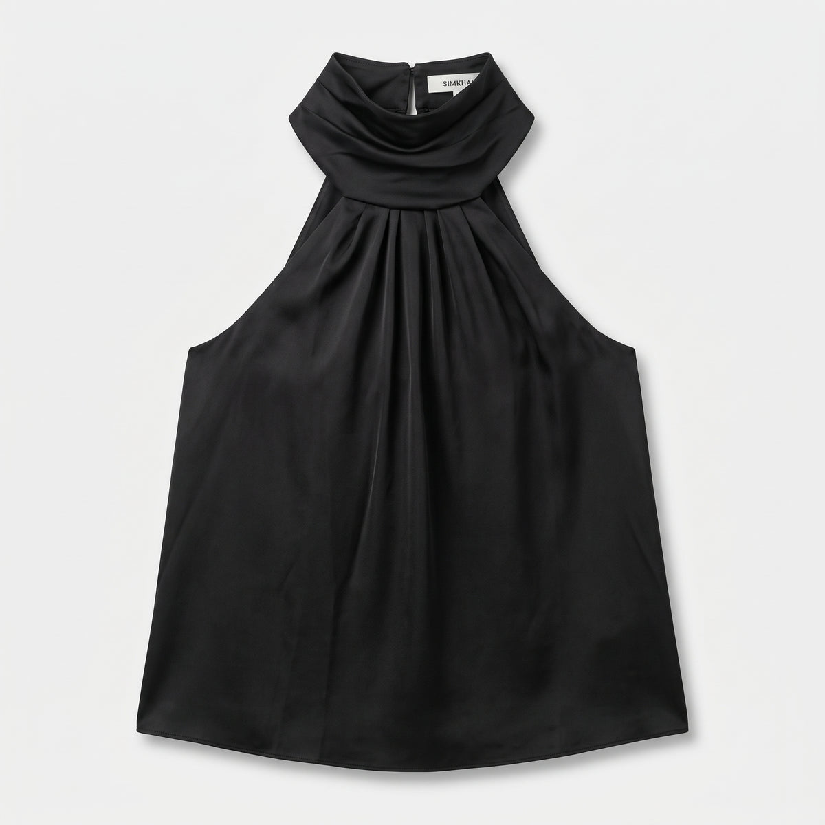 Satin High Neck Halter Top