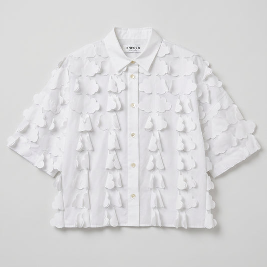 Textured White Appliqué Shirt