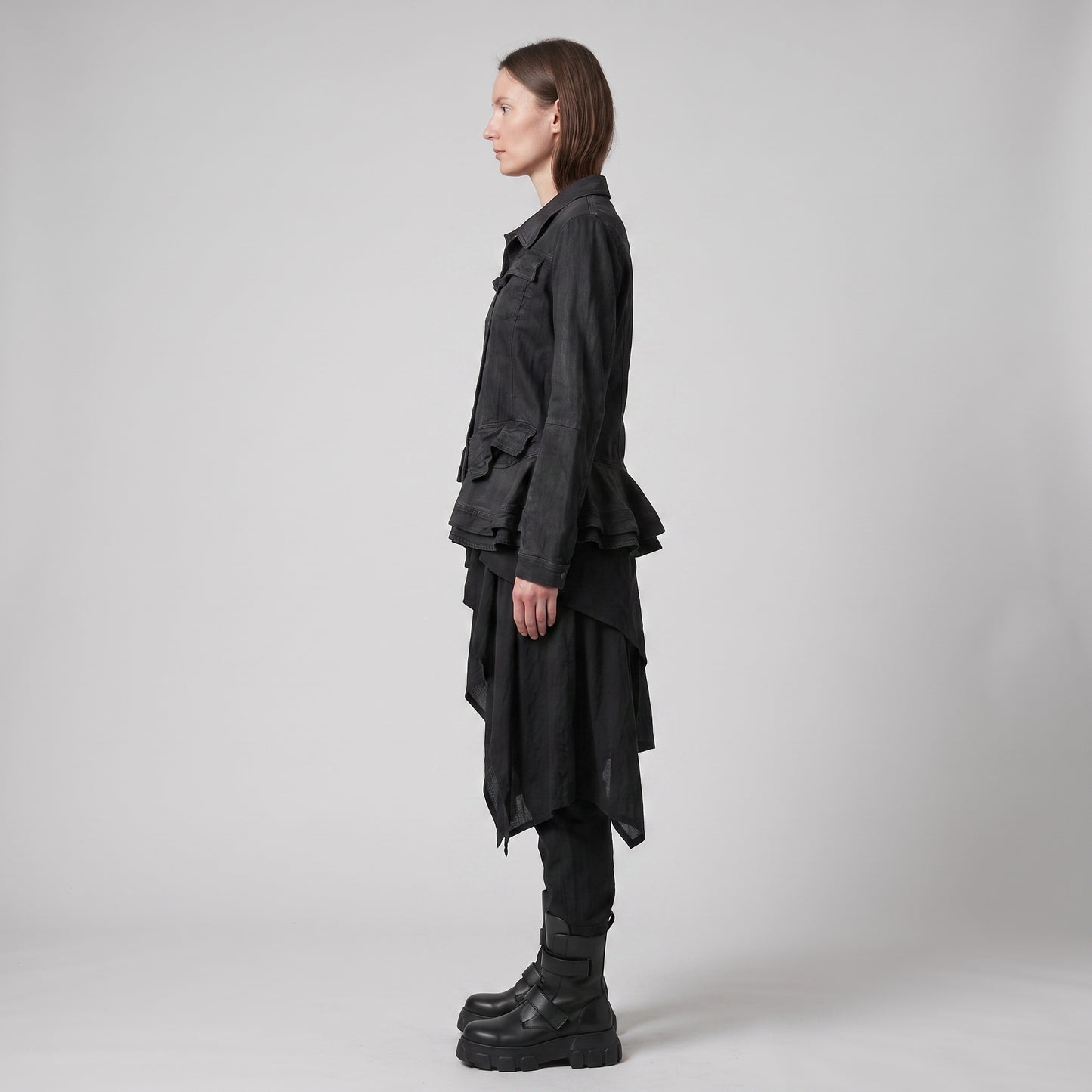 Structured Peplum Denim Jacket