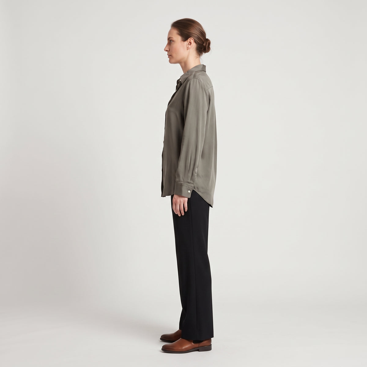 Classic Taupe Button-Down Shirt