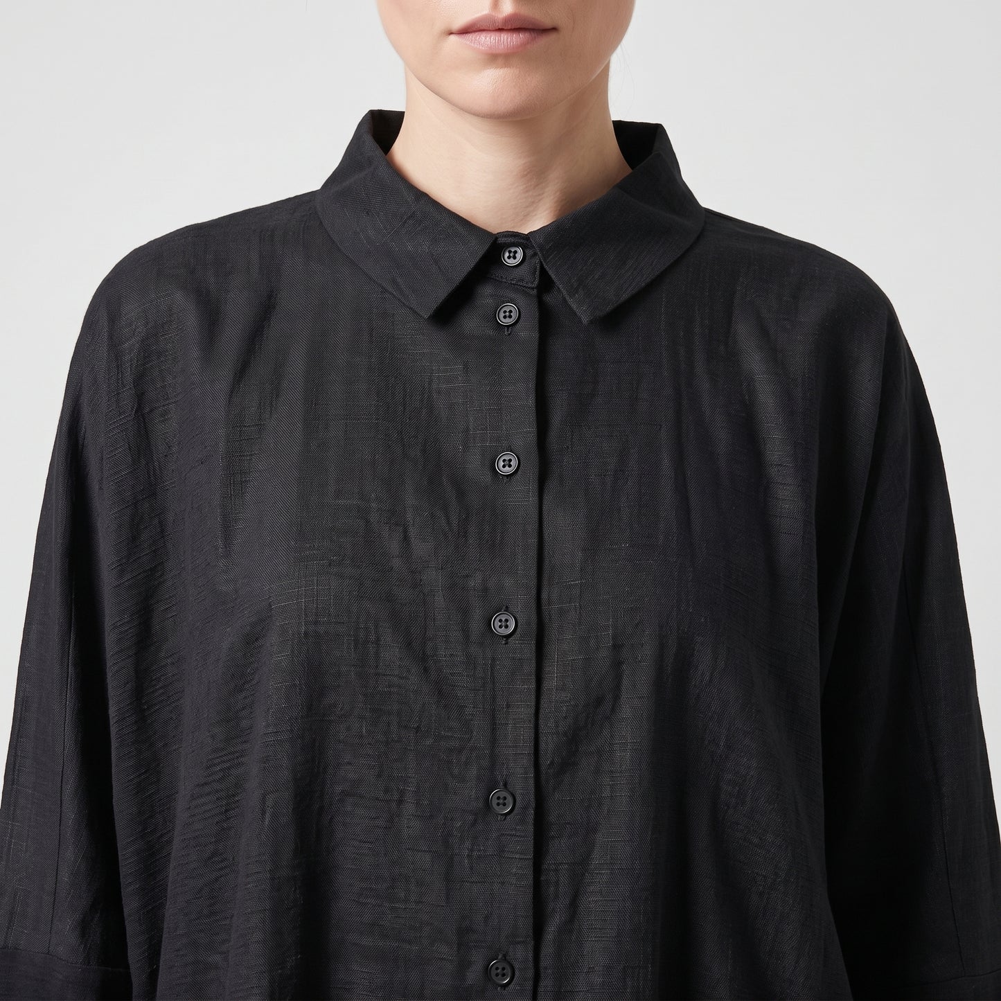 Relaxed Oversized Black Shirt